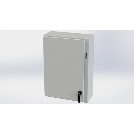 Saginaw Control & Engineering 2 Point Latch with Padlock Handle Electrical Enclosures, 36 in H, 10 in D, 25.38 in W, Carbon Steel SCE-36XEL2510LPLG